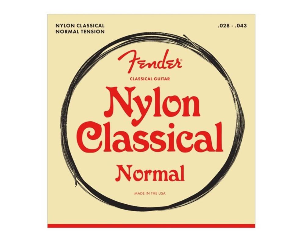 Fender Nylon Acoustic Strings, 100 Clear/Silver, Tie End, Gauges .028-.043