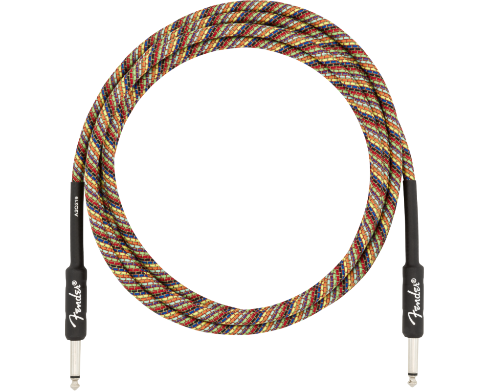 Fender Festival Instrument Cable, Straight/Straight, 3m, Pure Hemp, Rainbow