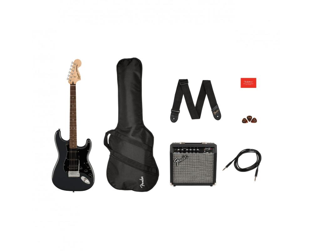 Squier by Fender Affinity Stratocaster HSS LRL Pack Charcoal Frost Metallic