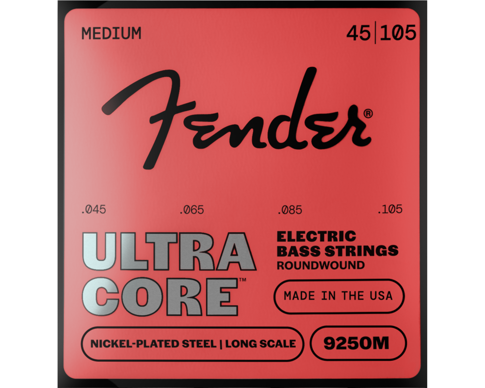 Fender 9250M Ultracore Bass Strings, Nickel Plated Steel, Ball End .45-.105