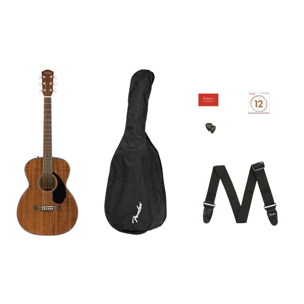 Fender CC-60S Concert Pack V2, All-Mahogany with Bag+Strap+Picks