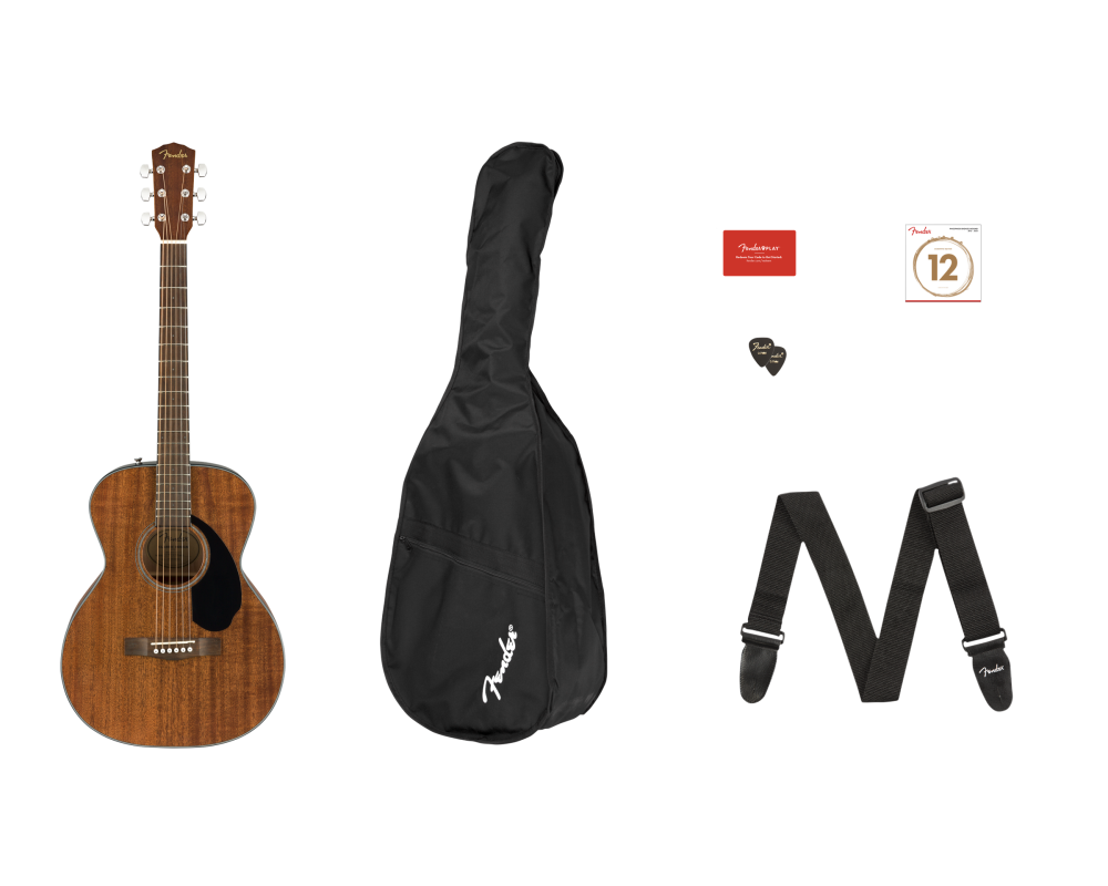 Fender CC-60S Concert Pack V2, All-Mahogany with Bag+Strap+Picks