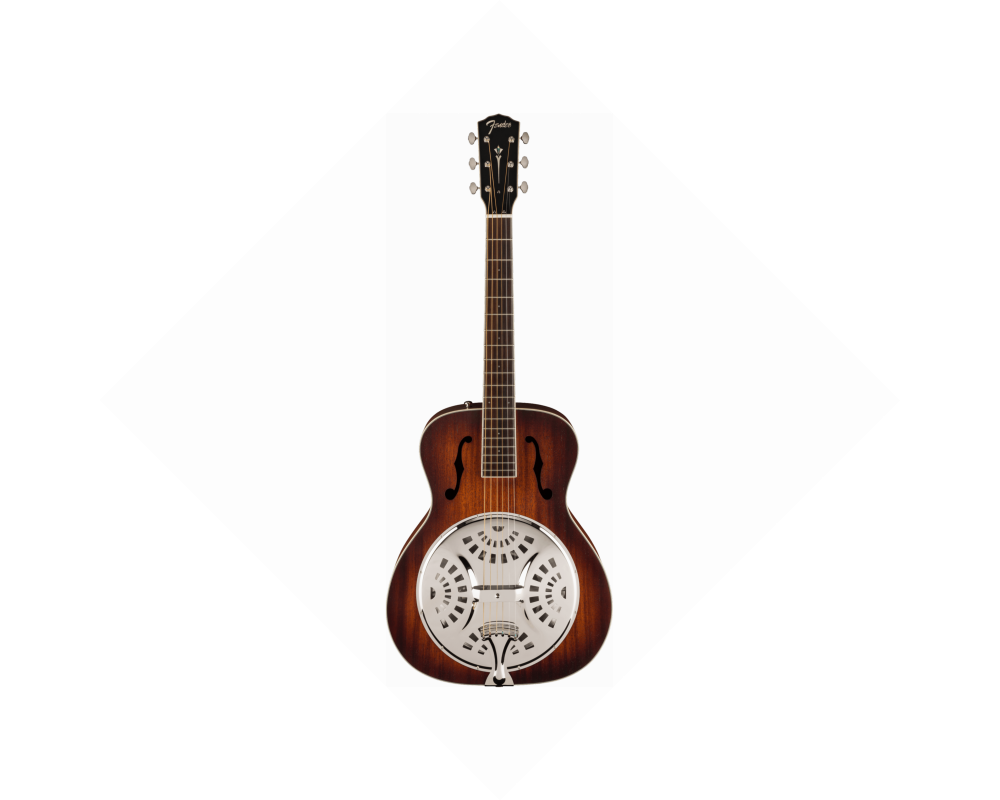 Fender PR-180E Resonator, Walnut Fingerboard, Aged Cognac Burst W/Case