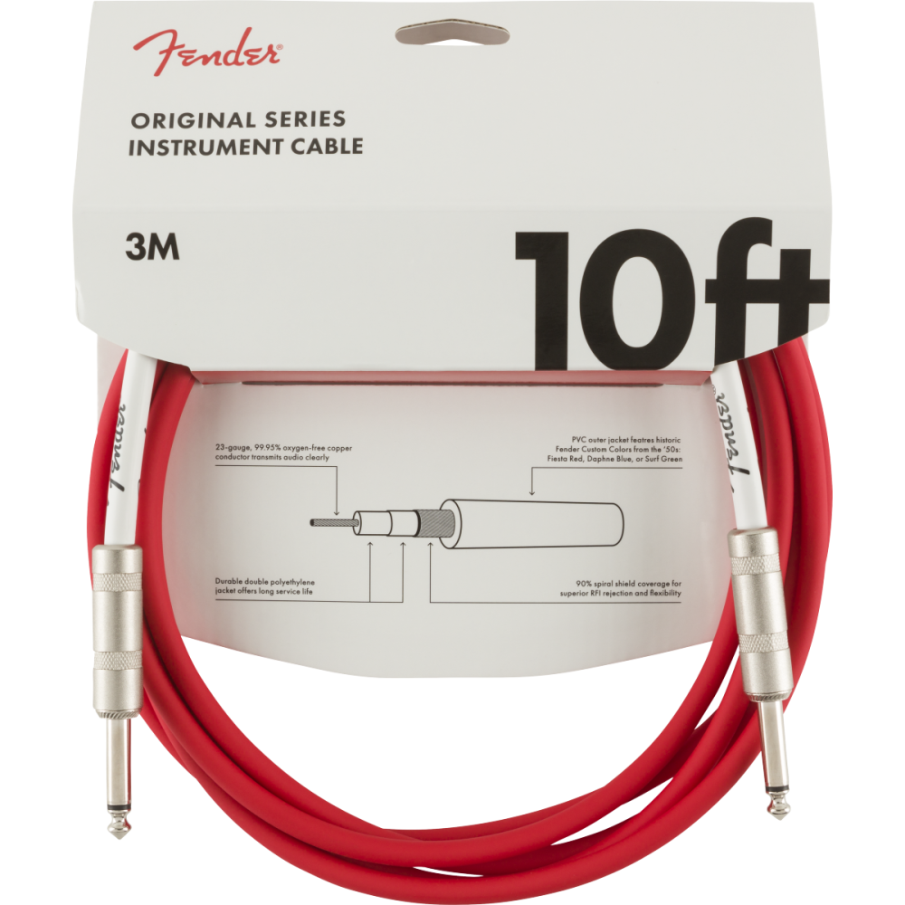 Fender Original Series Instrument Cable, 3m, Fiesta Red