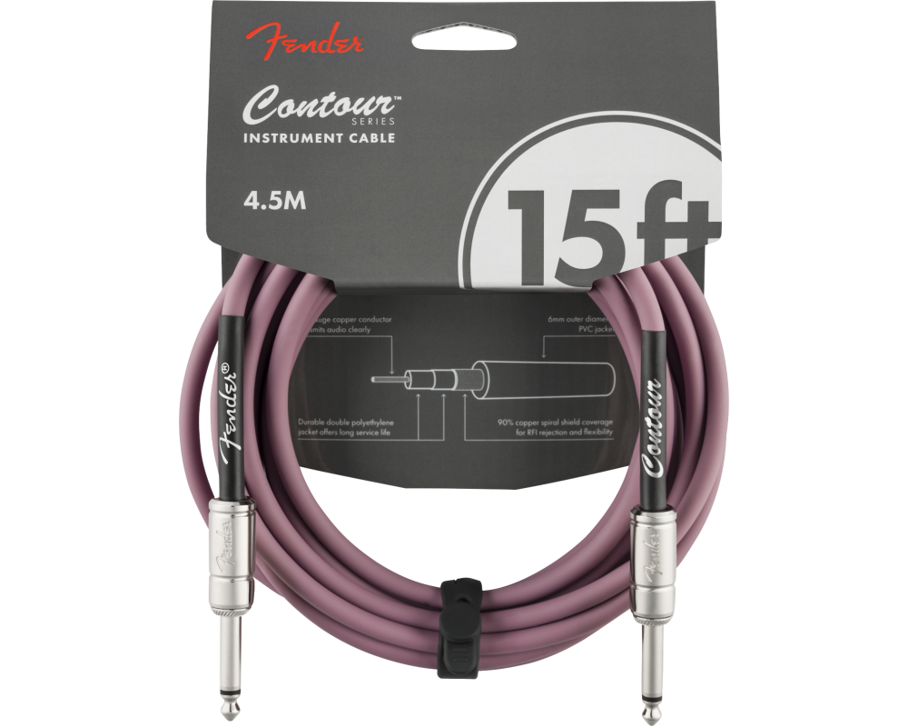 Fender Contour Series Instrument Cable 4.5m Burgundy Mist