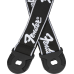 Fender Quick Grip Locking End Strap, Black with White Running Logo