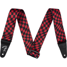 Fender Wavy Checkerboard Polyester Strap, Red