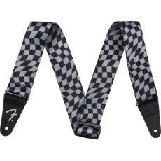 Fender Wavy Checkerboard Polyester Strap, Gray