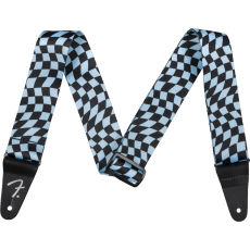 Fender Wavy Checkerboard Polyester Strap, Blue