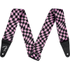 Fender Wavy Checkerboard Polyester Strap, Pink