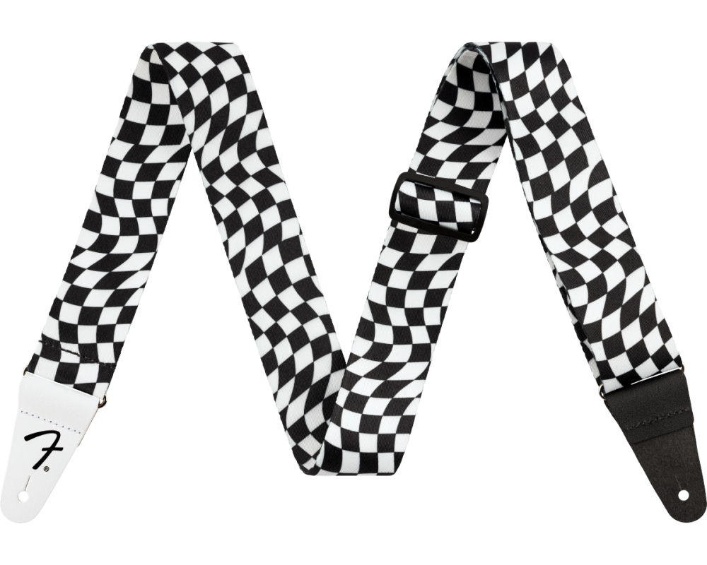 Fender Wavy Checkerboard Polyester Strap Black/White