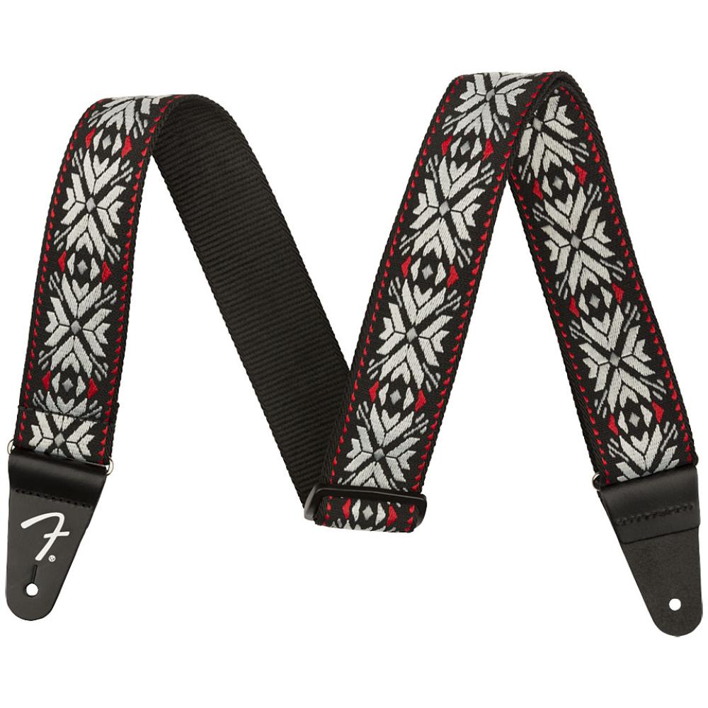 Fender Pasadena Woven Strap, Red Snowflake