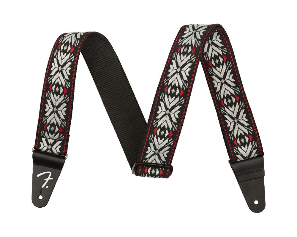 Fender Pasadena Woven Strap, Red Snowflake