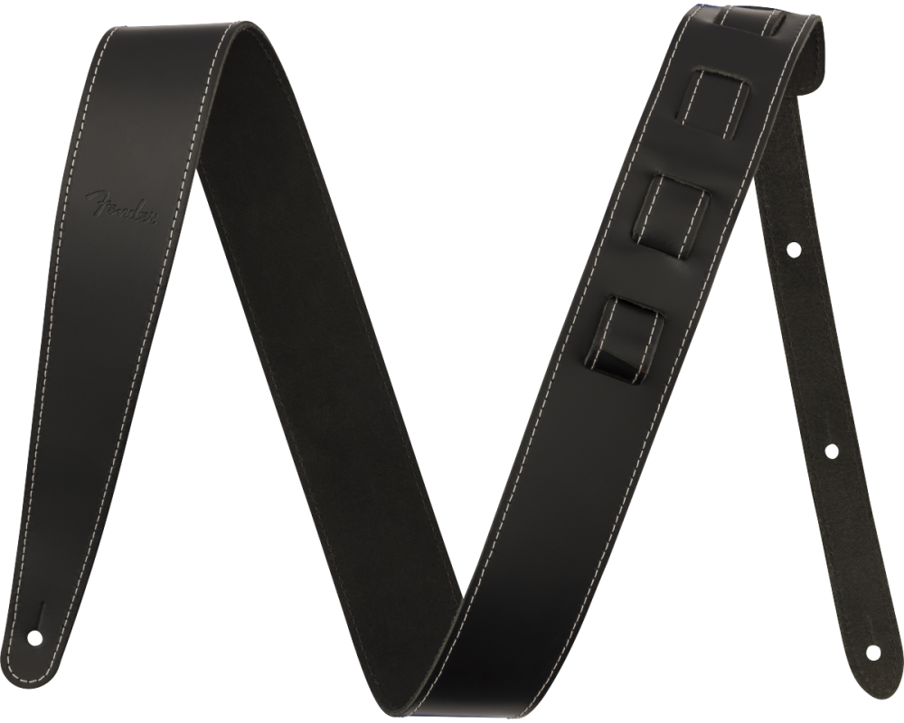 Fender 2 inch Essentials Leather Strap, Black
