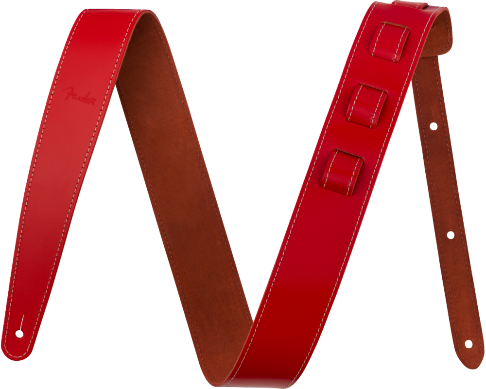 Fender Essentials Leather Strap RD Red