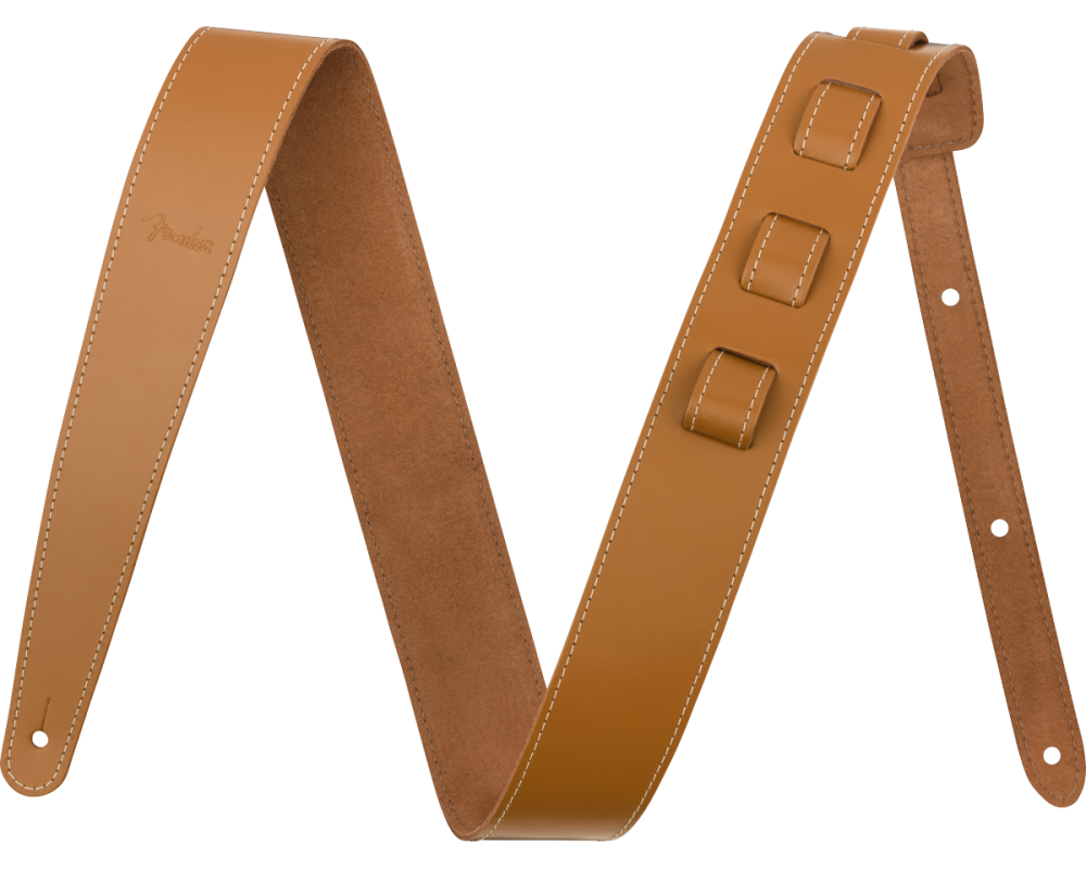 Fender Essentials Leather Strap TAN Marron