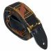 Fender Legacy Vintage Monogram Strap, Black/Yellow/Brown