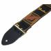 Fender Legacy Vintage Monogram Strap, Black/Yellow/Brown