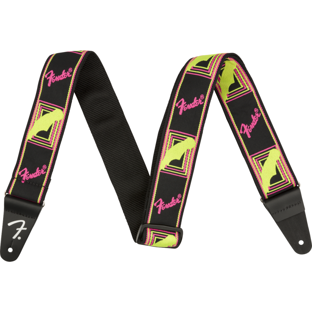 Fender Neon Monogrammed Strap Yellow Pink