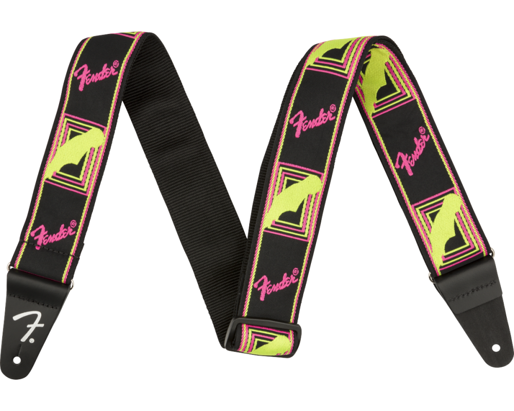 Fender Neon Monogrammed Strap Yellow Pink