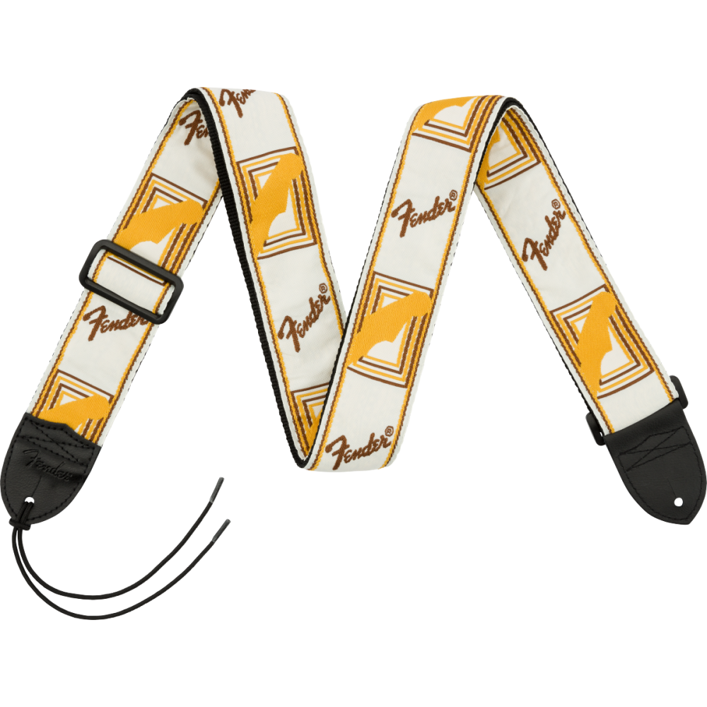 Fender Monogrammed Strap  White Brown Yellow