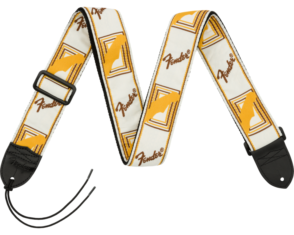 Fender Monogrammed Strap  White Brown Yellow