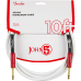 Fender John 5 Instrument Cable, 3m, White and Red
