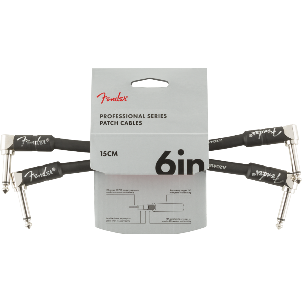 Fender Prof. Cable Angle Plug 15cm 2 Pack
