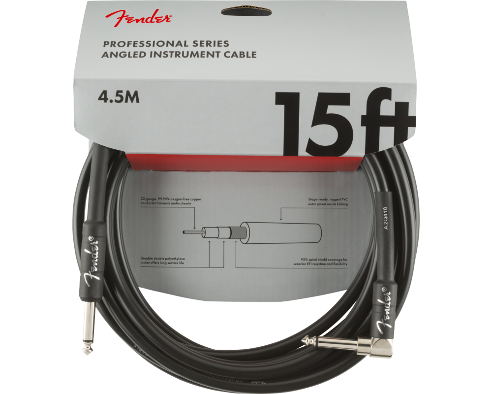 Fender Prof. Cable  Straight/Angle Plug 4.5m