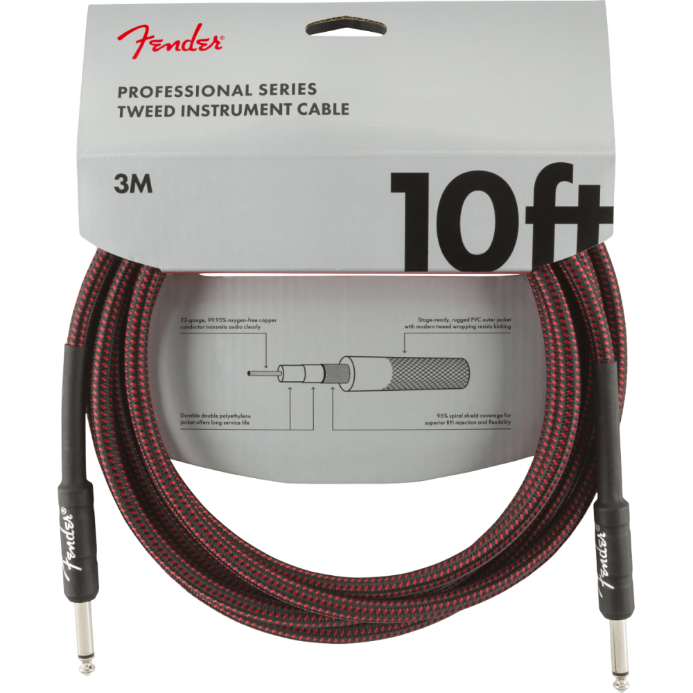 Fender Prof. Cable 3m Red Tweed