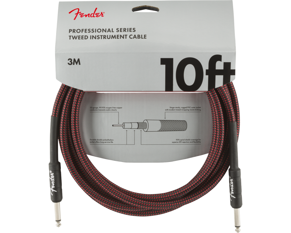 Fender Prof. Cable 3m Red Tweed