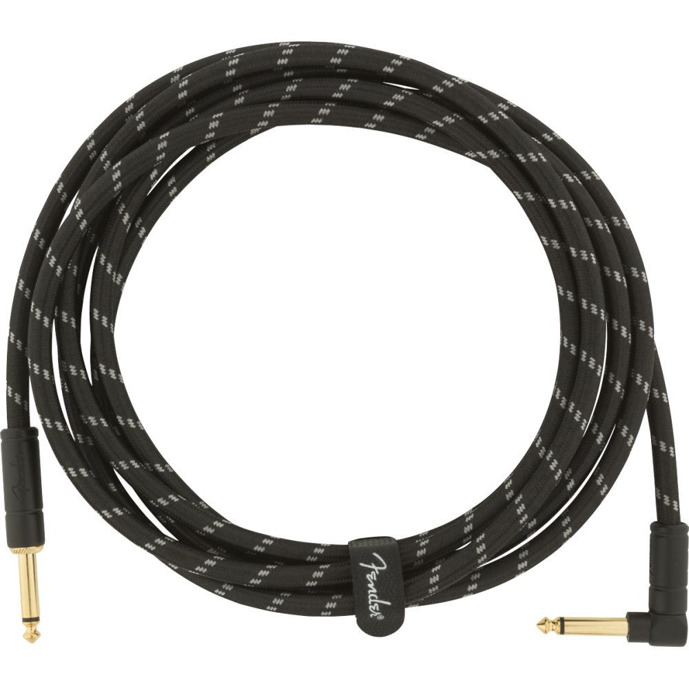 Fender Deluxe Series Instrument Cable, Straight/Angle,3m, Black Tweed