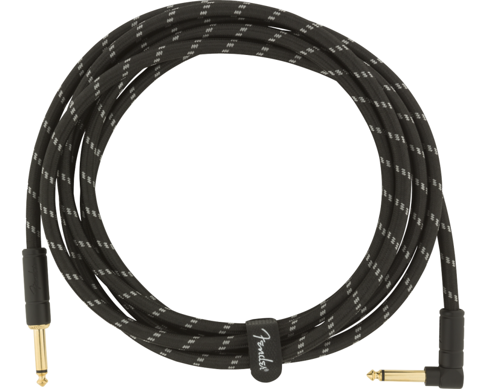 Fender Deluxe Series Instrument Cable, Straight/Angle,3m, Black Tweed