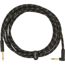 Fender Deluxe Series Instrument Cable, Straight/Angle,3m, Black Tweed