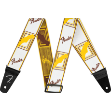 Fender WeighLess Monogrammed Strap White/Brown/Yellow, 2 inch
