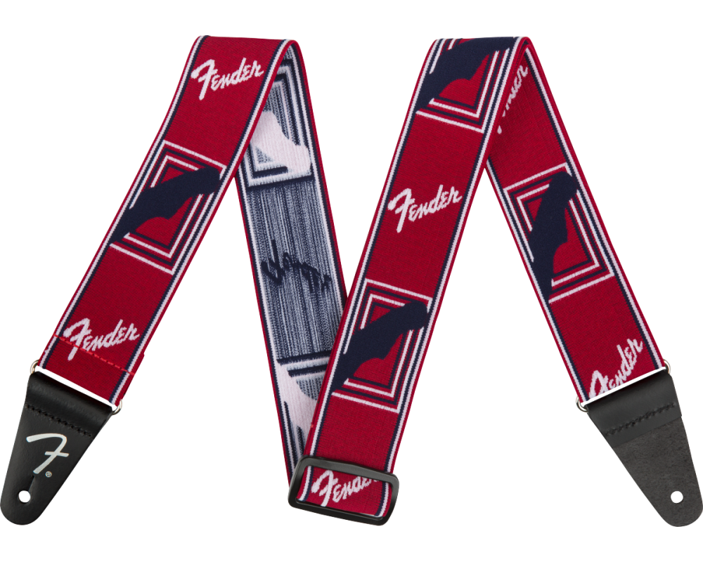 Fender WeighLess Monogrammed Strap Red/White/Blue, 2 inch