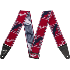 Fender WeighLess Monogrammed Strap Red/White/Blue, 2 inch