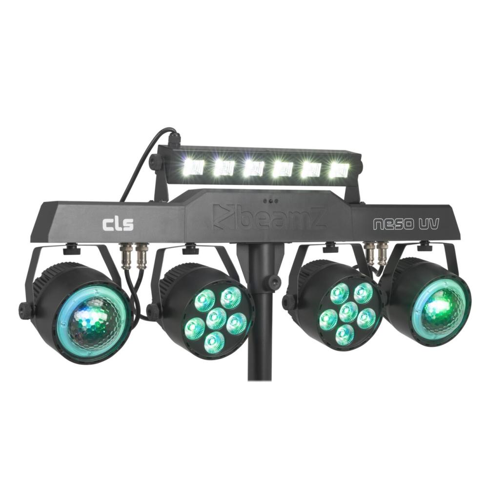 beamZ CLS Party Bar NesoUV with 2x Jelly Moon, 2xPAR and UV/Strobe