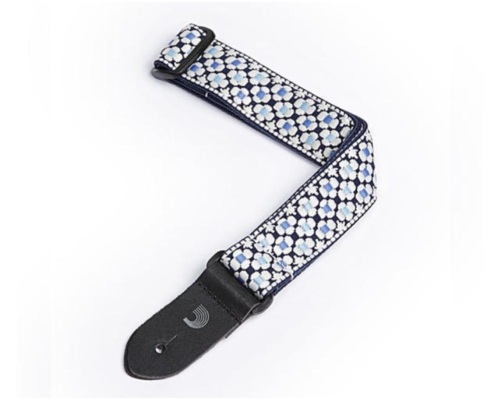 Daddario Nylon Ukulele Strap, Blue Flowers