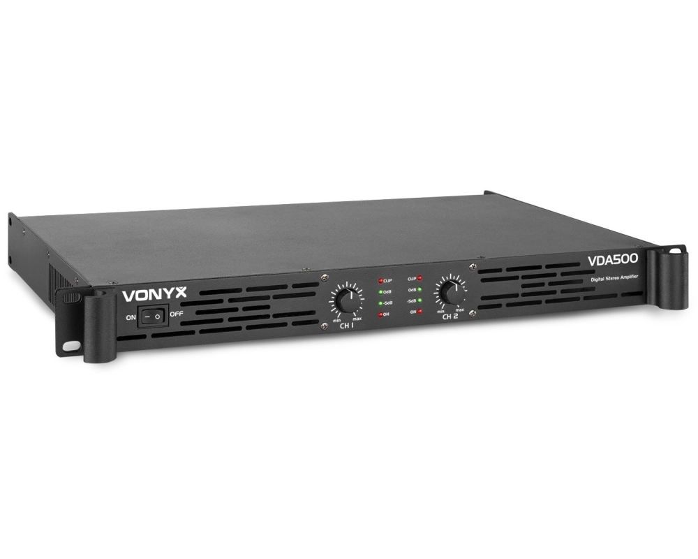Vonyx VDA500 PA Amplifier 1U 2 x250W