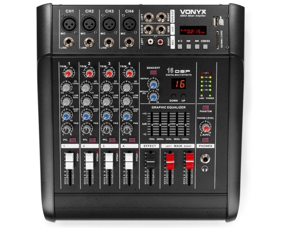 Vonyx AM5A 5 Channel Amplified Mixer BT