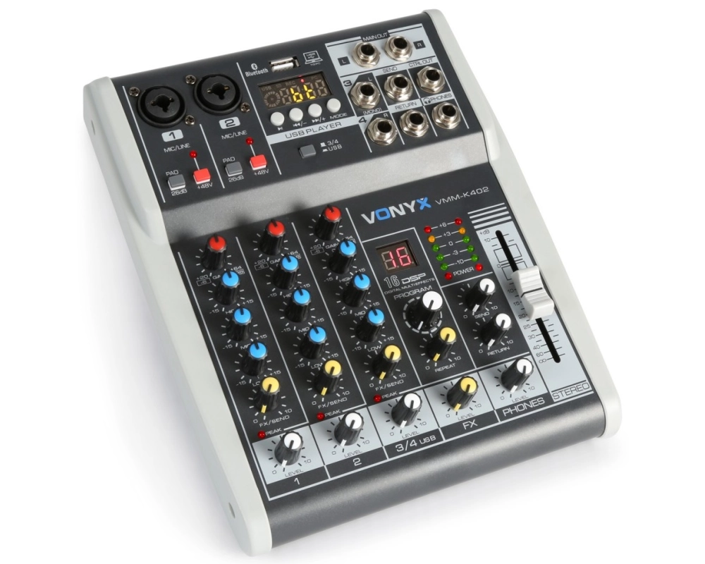 Vonyx VMM-K402 MusMix 4Ch/BT/Echo/USB Rec