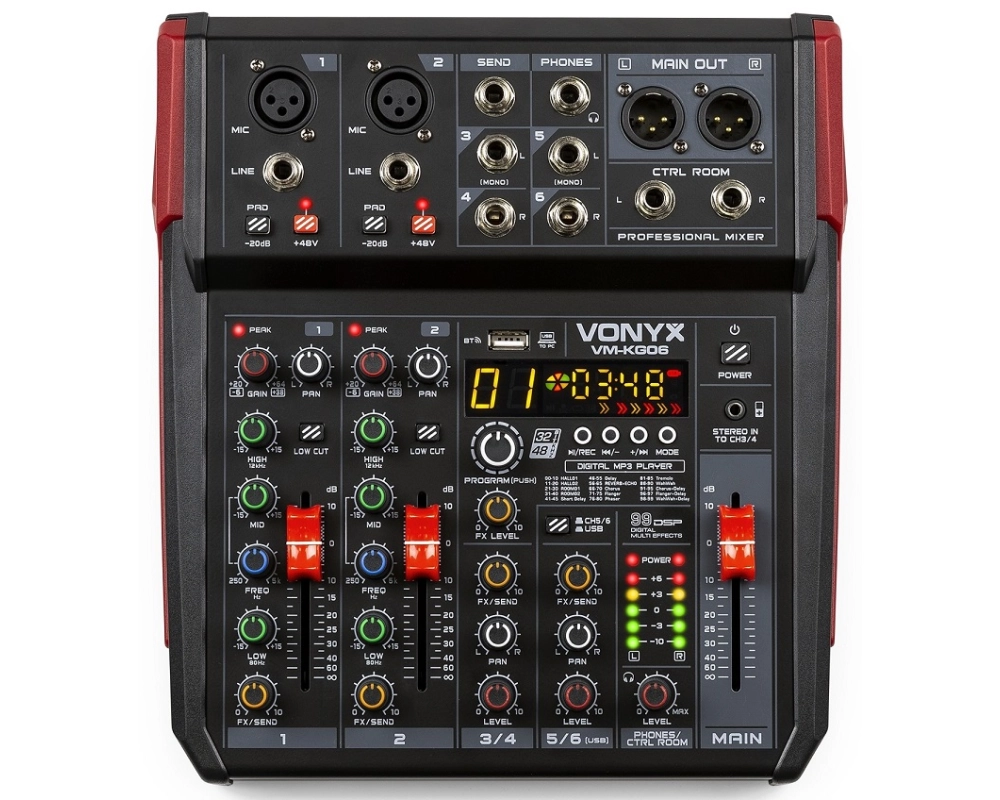 Vonyx VM-KG06 MusMix 6ch/BT/DSP/USB Rec