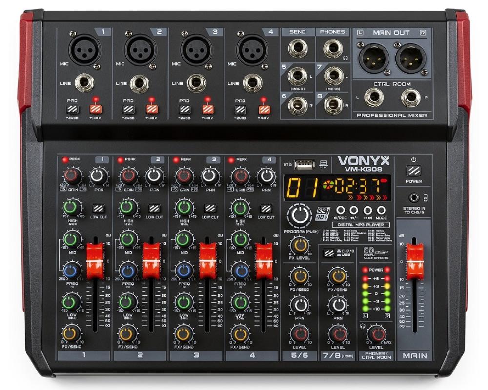 Vonyx VM-KG08 MusMix 8ch/BT/DSP/USB Rec