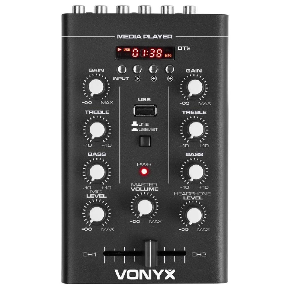 Vonyx STM500BT Mixer 2CH, BT, MP3, Display