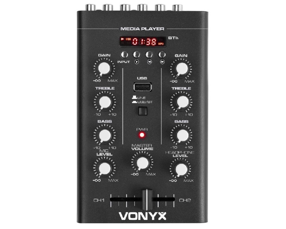 Vonyx STM500BT Mixer 2CH, BT, MP3, Display