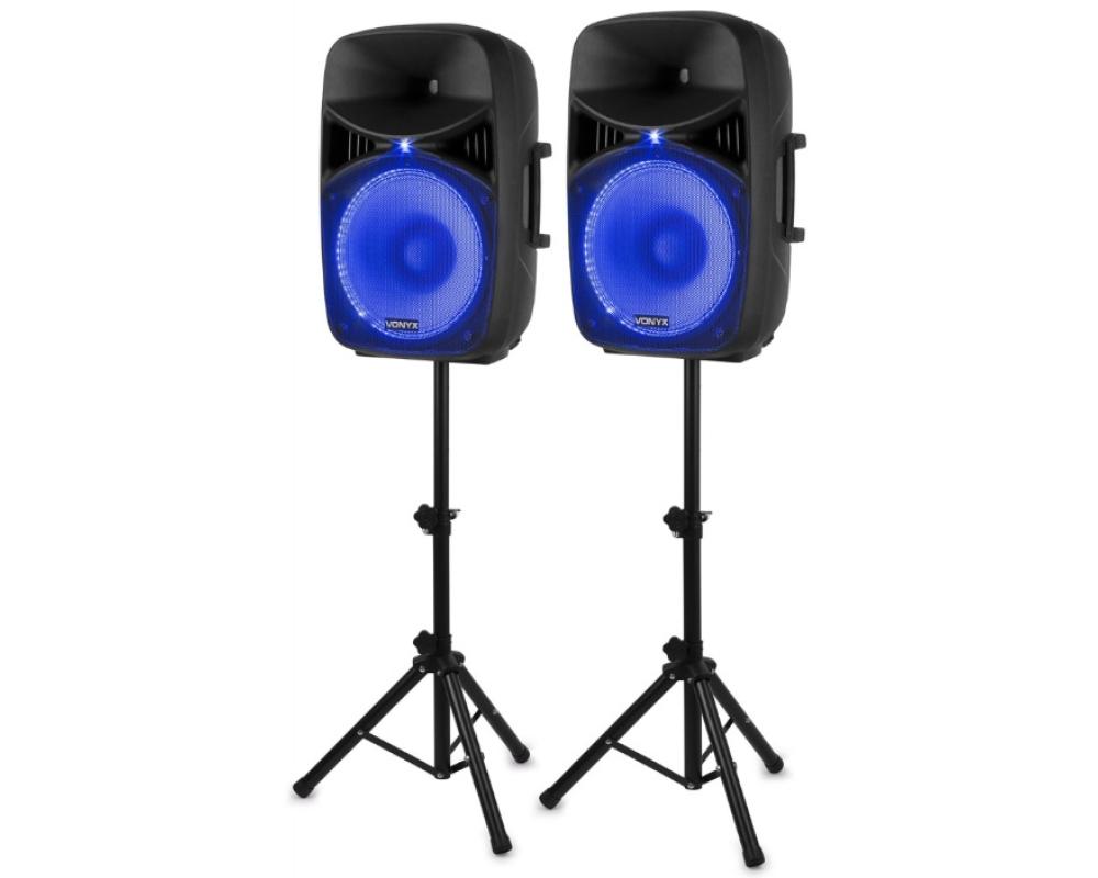 Vonyx VPS122A ActSpeakSet12 inchLED & Stands