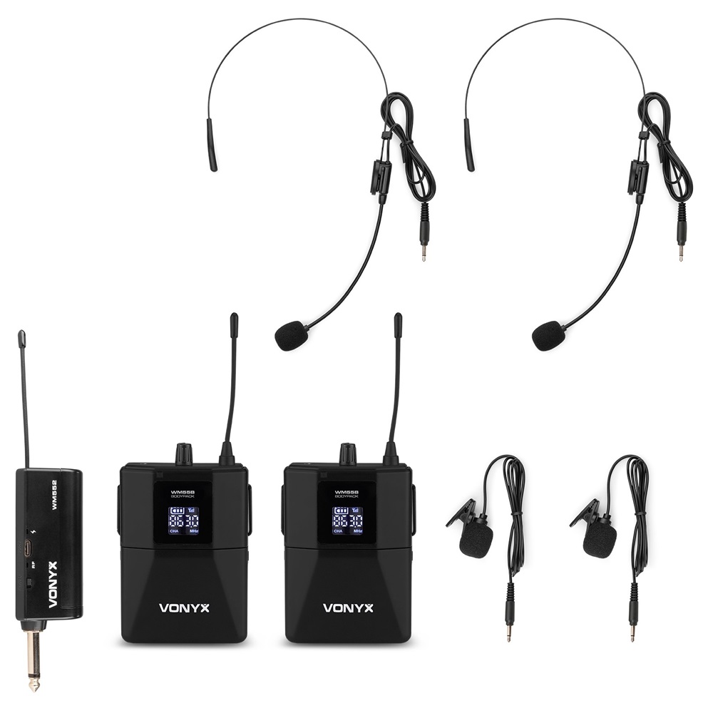 Vonyx WM552B Wirel.BodyPack 2xUHF plug-in