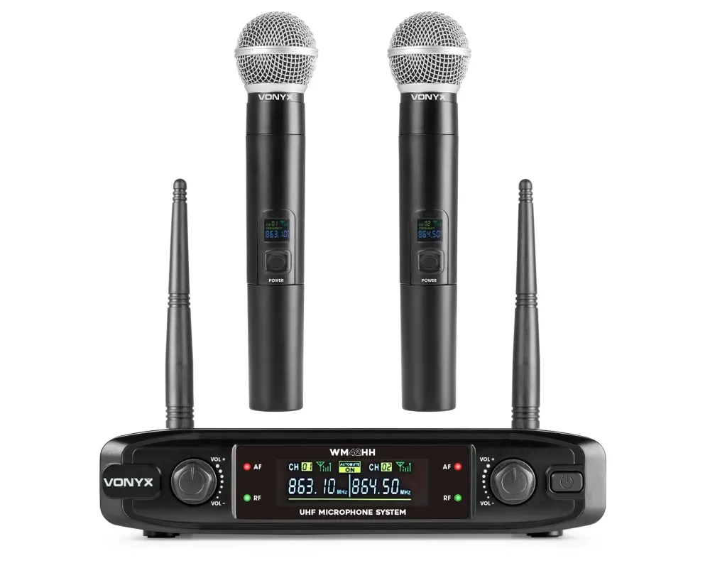 Vonyx WM42HH Wireless Microphone System UHF
