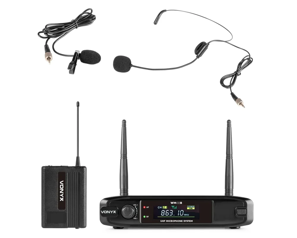 Vonyx WM42B Wireless Microphone System UHF